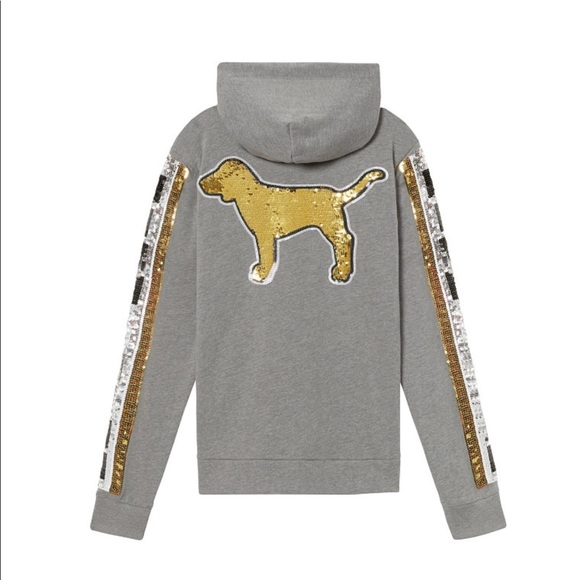 🍭 NIP Sequin Bling Perfect Full Zip in Gray - Picture 2 of 5